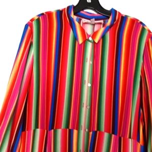 Philosophy Womens Maxi Multi-Color Button Down Shirt Dress